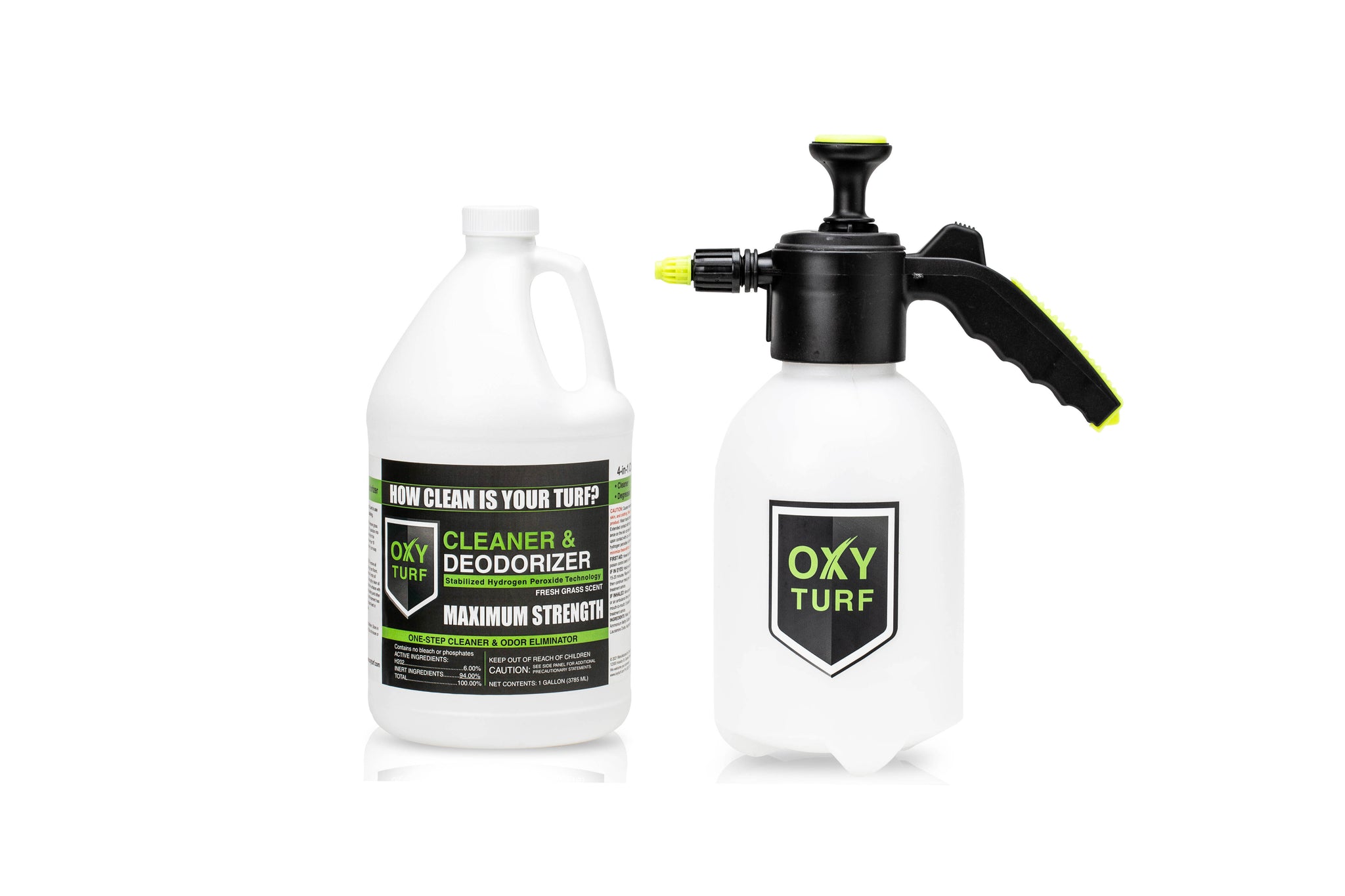 1-Gal Round & EZ Pump Sprayer Bundle OxyTurf Turf Cleaner-Deodorizer and Pet Odor Eliminator